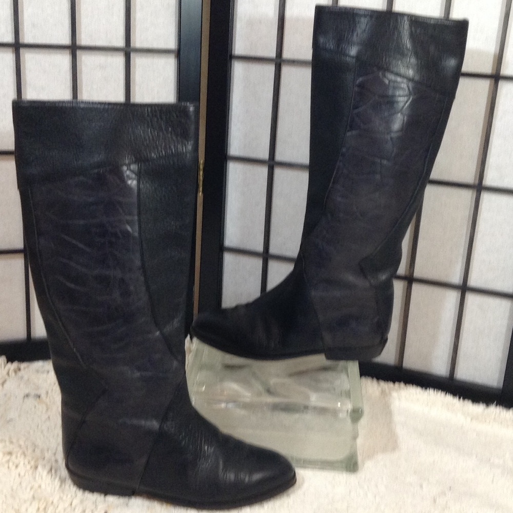 Biondini black leather riding boots